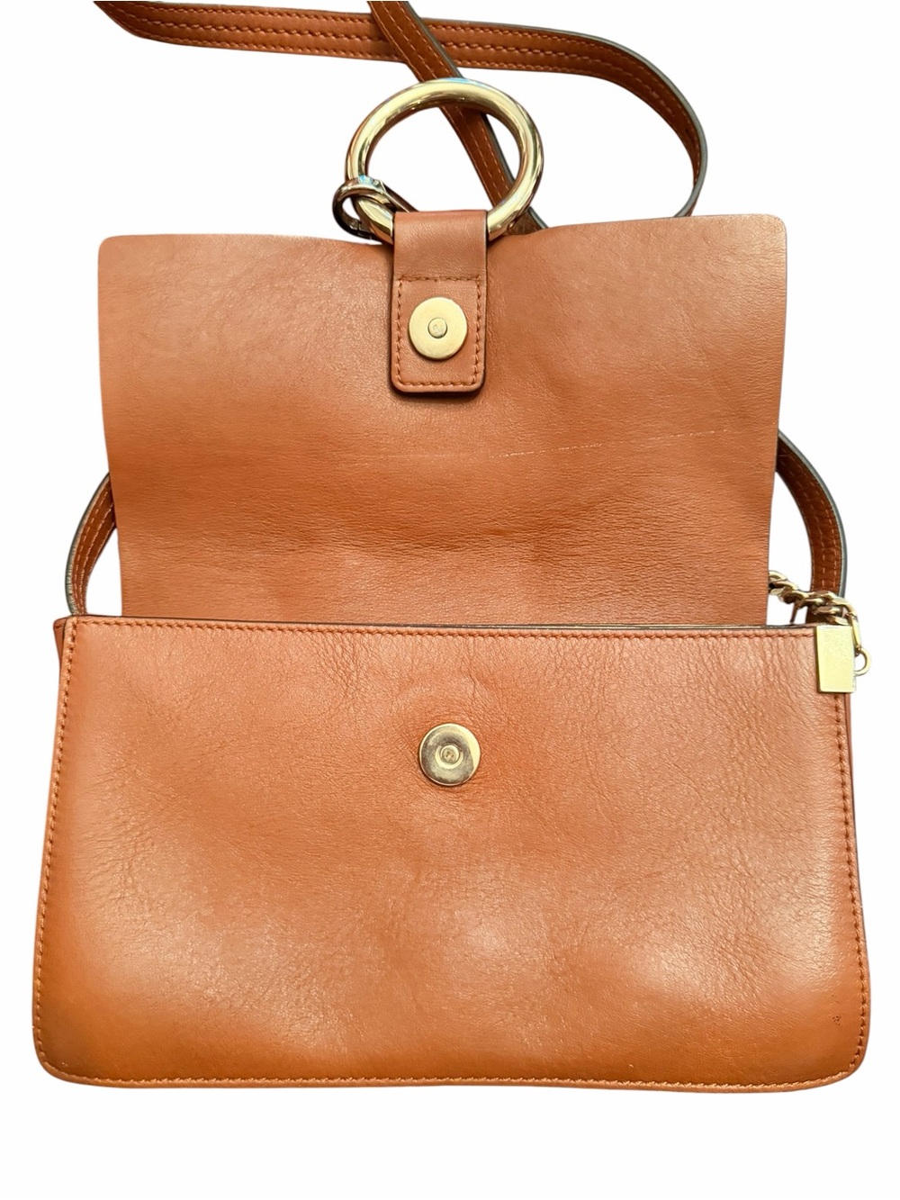 Chloe Suede & Leather Crossbody Bag in Orange-Brown - Picture 6 of 8